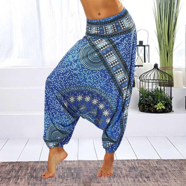 

yoga outfits pants women casual loose hippy thai harem lady trousers smock waist boho festival rayon running fitness1, White;red