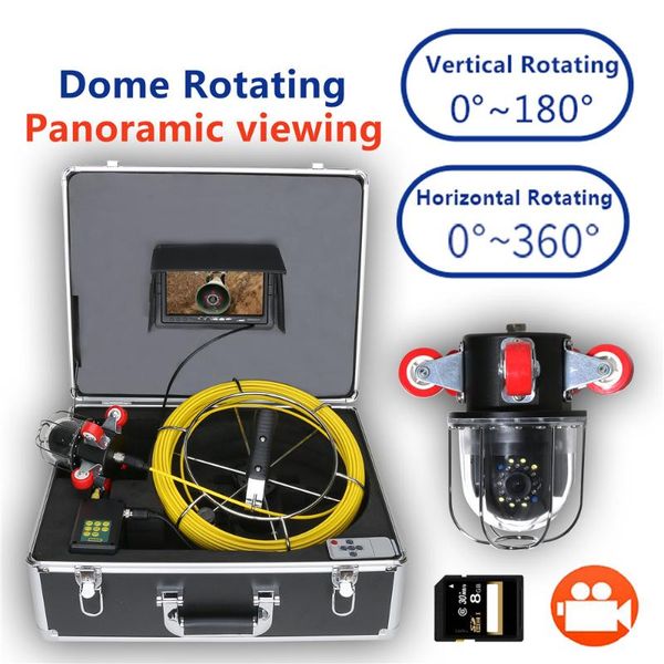 

pipe inspection video camera drain sewer pipeline industrial endoscope support dvr recording 360 degree rotating camera 30/50m