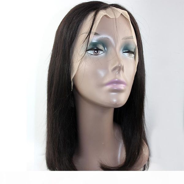 

bob short human hair lace front wigs natural color 13x6 t type lace wigs remy hair wig, Black;brown