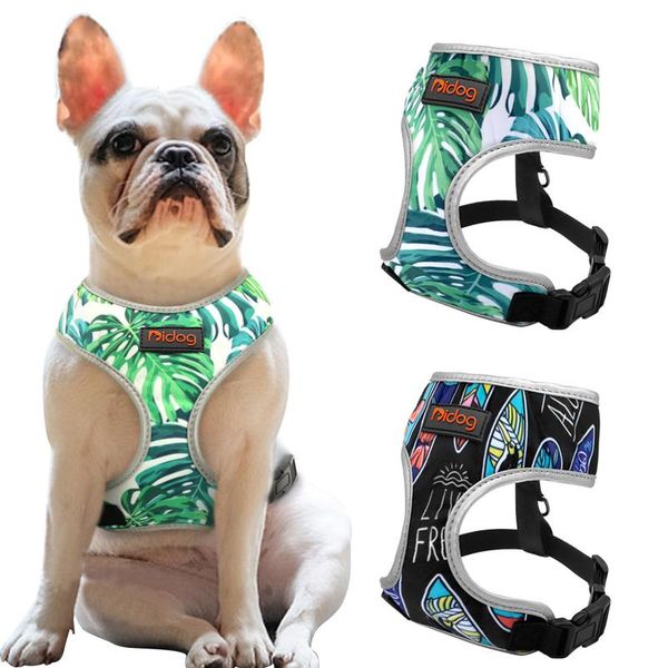 

breathable french bulldog harness printed reflective dogs harness puppy small medium dogs cats vest for pug walking sqcfoo