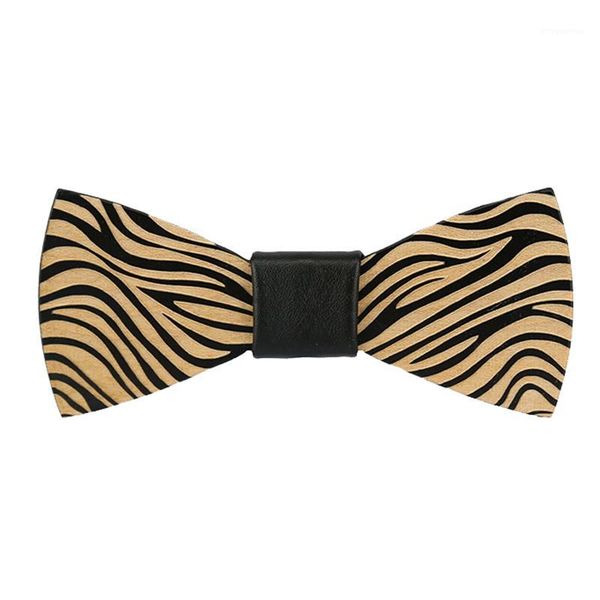 

solid wood bow tie zebra pattern men's gifts wedding banquet nightclub wedding groom suit shirt accessories trendy wooden bowtie1, Blue;purple