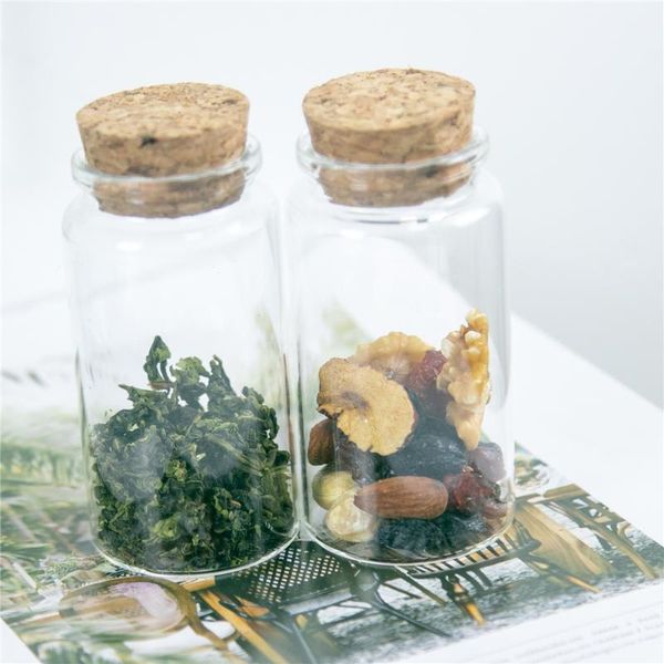 

6pcs 100ml small cute clear glass container with corks originality handicraft refillable bottling cosmetics gifts bottles1