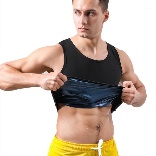 

men sweat vest sauna shapers body shapewear waist trainer slimming vest thermo sweat sauna tank fitness workout suits1, Black;brown