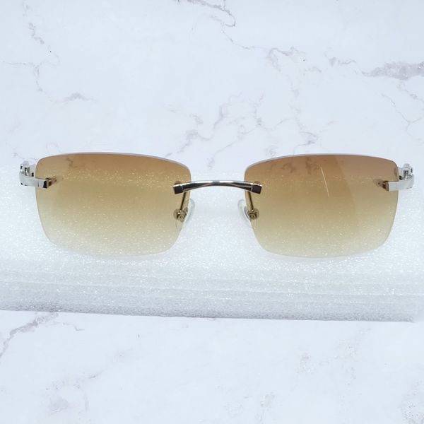 

2021 new luxury sunglasses genuine buffalo horn mens brand designer sunglass vintage rimless buffs women sun glasses 0r1j, White;black