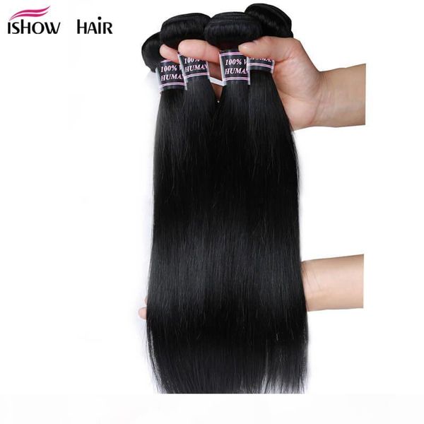 

wholesale 8a brazilian hair wefts 5bundles straight virgin hair extensions unprocessed peruvian indian malaysian ing, Black