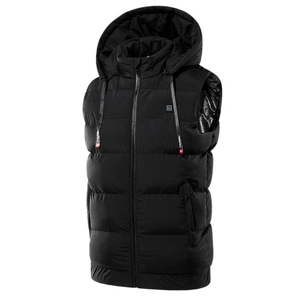 

outdoor t-shirts electric vest heated 2021 hooded usb jacket heating pad 9 areas thermal clothing, Gray;blue
