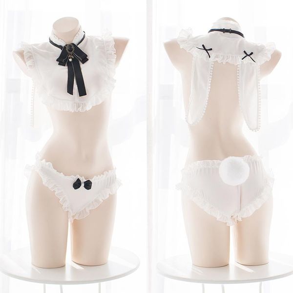 

women cute chiffon lingerie gentleman role playing tail underwear lingerie set cosplay lolita kawaii uniform, Red;black