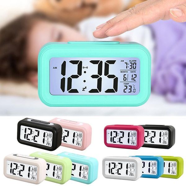 

other clocks & accessories electronic alarm clock led digital large display with calendar for home office travel table snooze1