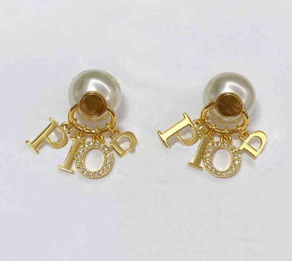 

fashion pearl stud earrings for lady women party wedding lovers gift engagement jewelry for bride with box, Golden;silver
