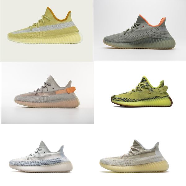 

new kanye west static black refective running shoes israfil cinder desert sage earth tail light zebra womens mens trainers sneakers