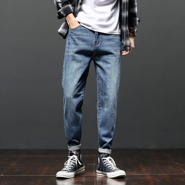 

2020 осенние брюки trouserscasual джинсы брюки джинсы мужские тенденции моды универсальный случайные длинные брюки мужские корейские тонкие, Blue