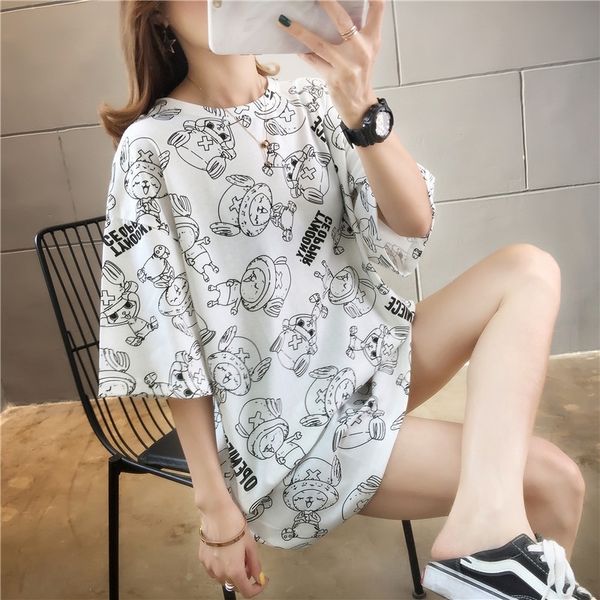 

29abw summer short sleeve tkorean 2020 new fashion ins student loose women small medium shirtt-shirt shirt long 2020 versatile vyfd4, White