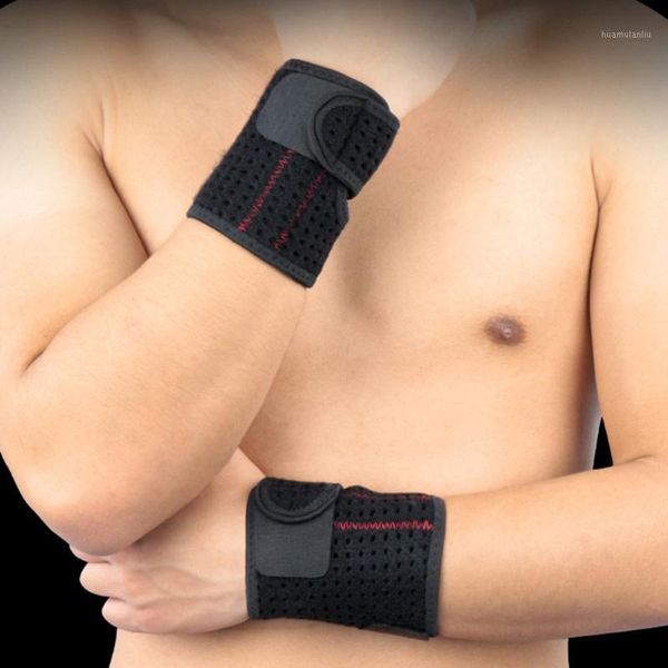 

1 pair of adjustable wristband aluminium springs wrist support sports wristband wrist guard bands for basketball ten1, Black;red
