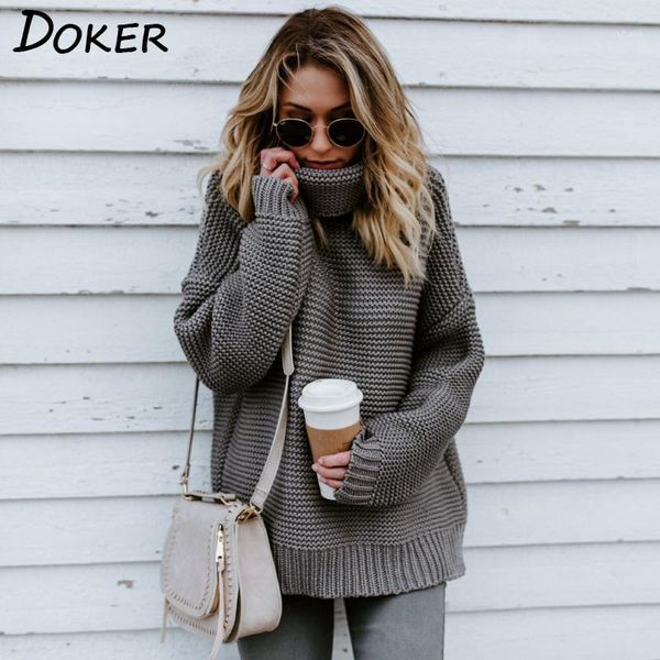 

long sleeve sweater pullover women casual autumn looseturtle neck knitwear warm sweater winter cable knitted plus size 1, White;black