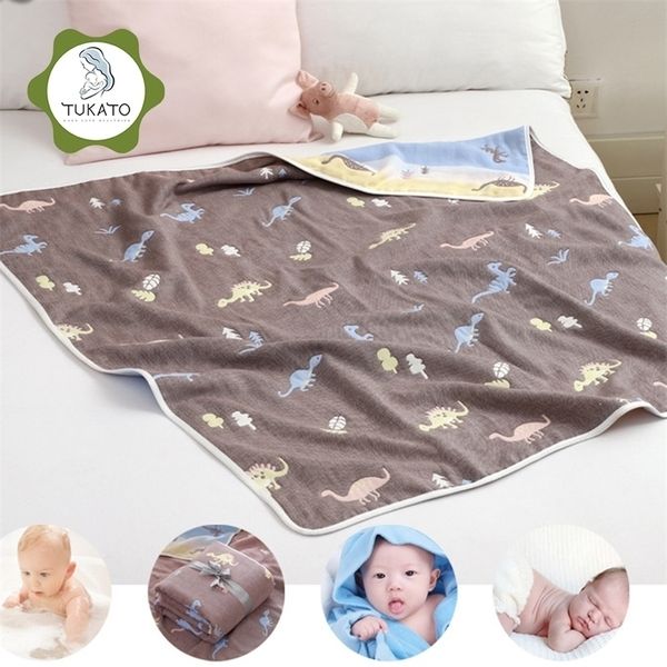 

newborn blanket bath towel soft swaddling baby bedding set cotton infant wrap quilt 6 layer gauze for 0- lj201014