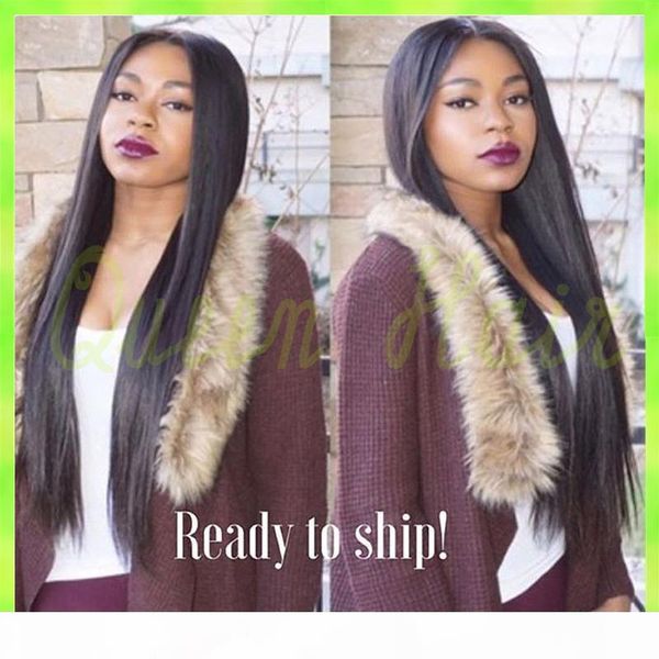 

6a lace front wigs for black women brazilian long straight glueless full lace human hair wigs with baby hair natural hairline, Black;brown