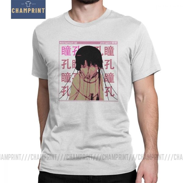 

sport serail experiments lain sad japanese anime manga t-shirts man's short sleeves vintage tees pure cotton plus size t shirts