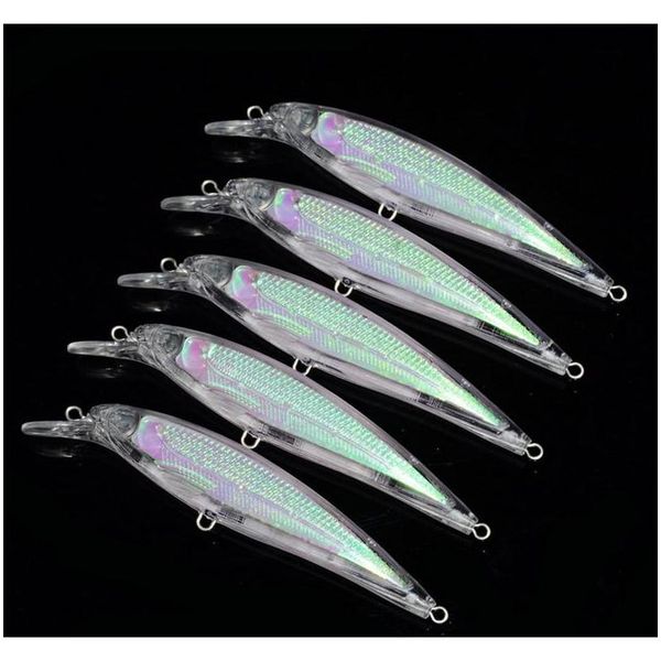 

100pc/lot unpainted plastic fishing lure blank body 11cm 11.7g short lip medium diving swimbait crank baits