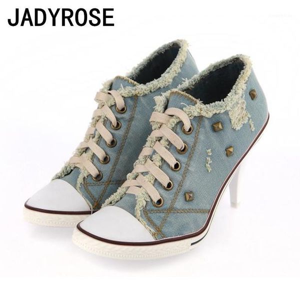 

boots fashion women denim ankle lace up designer dress pumps round toe high heels shoes woman botines mujer botas femme1, Black