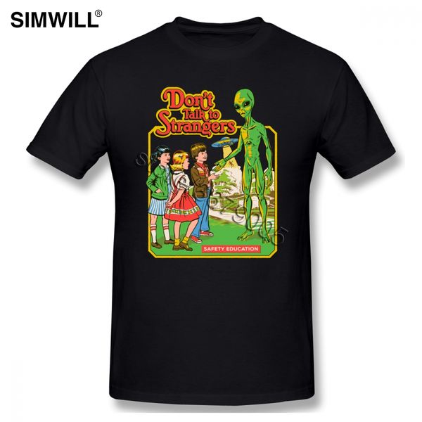 

dont talk to strangers tshirt breathable allien graphic tees men's short sleeves o neck eco sport hooded sweatshirt hoodie men t shirt