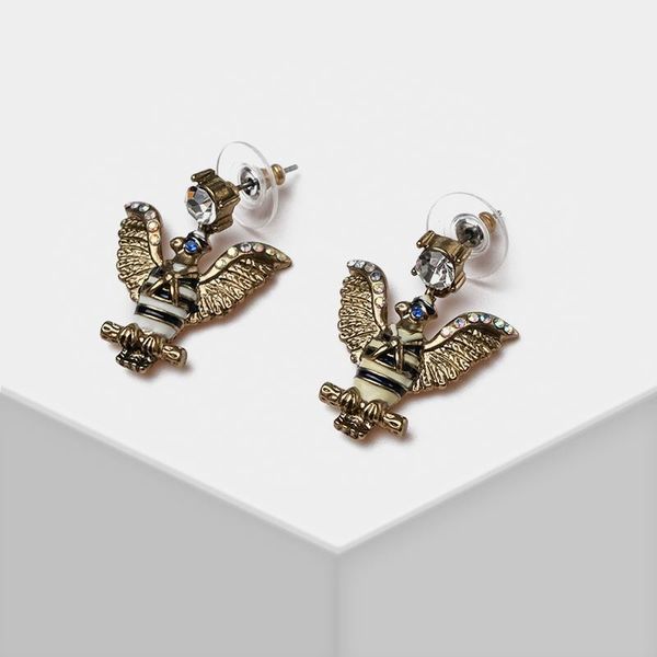 

amorita boutique sailor suit eagle drop earrings, Silver