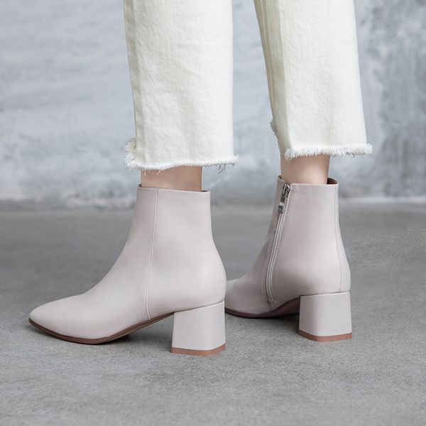 

natural 2021 women's sheep skin superior colour pure toe of foot high-heeled boots woman's winter shoes 1 jo0y, Black