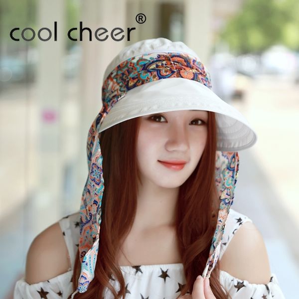 

coolcheer] new arrival ladies hats wide brim sun hat women uv protection summer cap floral design beach hatschapeu feminino y200602, Blue;gray
