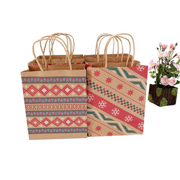 

gift wrap 6/12 pcs candy box merry christmas paper nougat wrapper kraft boxes cookie biscuit hand bag 185*85*225cm 22