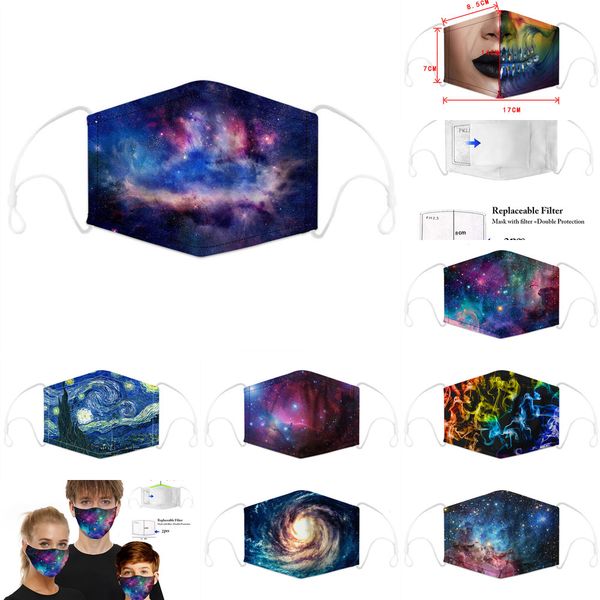 

with replaceable filter reusable starry digital print cotton washable breathable dustproof anti smog pm2.5 protective masks 3 nvqcg
