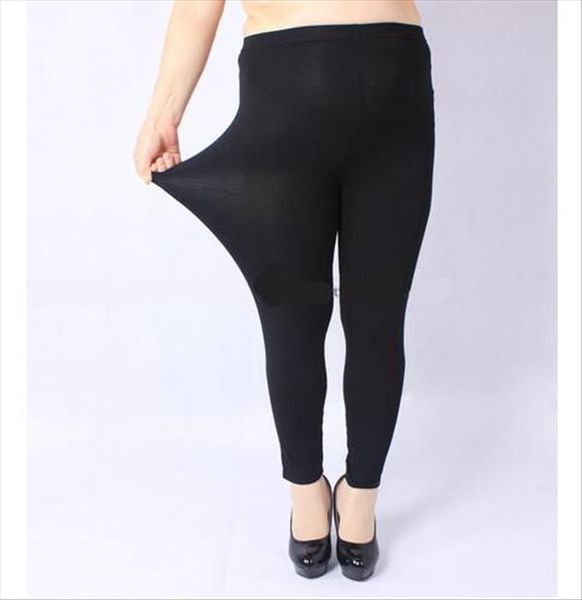 

ksdkfaa women pants 2020 plus size 5xl skinny slim elastic waist pencil pants high strenchy modal capris for womens leggings, Black