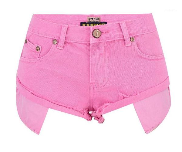 

pink summer beach low waist short jeans for women casual mini denim pants woman curvy slim short jeans1, Blue