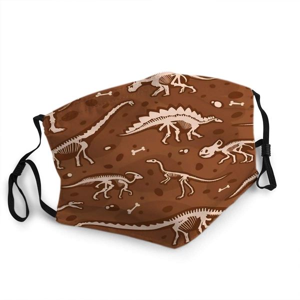 

unmouth mask face cover jurassic dinosaur bones tyrannosaurus skeleton ancient fossil ornament and archeolo