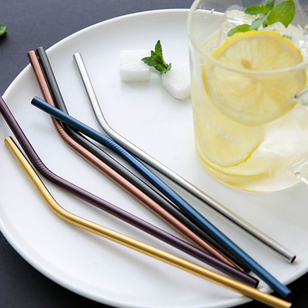 

straight 304 stainless steel reusable bent and straws colorful metal straw for party wedding bar drinking tool d0203cxhv