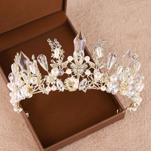 

bridal crown 2019 new white dress headdress luxury atmosphere wedding accessories three piece set, Silver