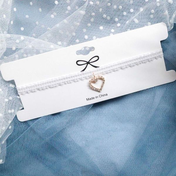 

chokers harajuku white lace ribbon choker necklaces for women fashion sweet heart butterfly pendant dot print neck jewelry gift fs75, Golden;silver