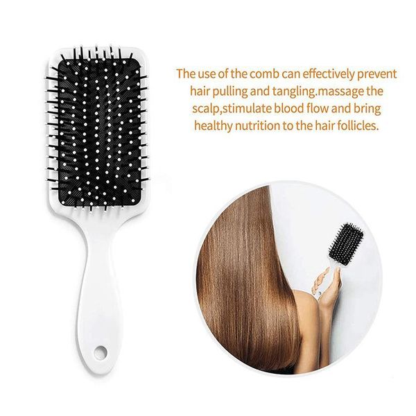

durable cow print anti-static wet hair brushes rubber airbag mas comb hairbrush salon hair styli jllrdr, Silver