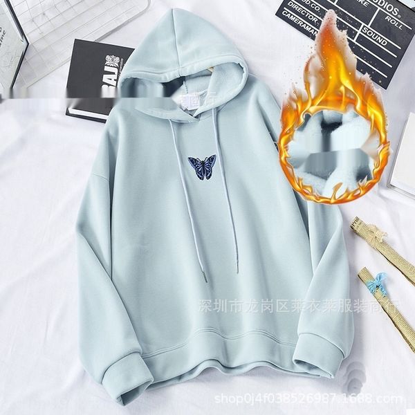 

3j8pt 2020 new korean women's miscellaneous hooded plush 2020 miscellaneous new sweater korean women's clothing plush warm hooded, Black