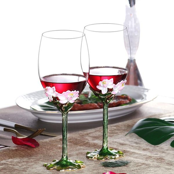 

эмалированный wine glass бессвинцовый хрустальные кубки шампанского стаканы кружки свадебные подарки партия drinkware эмалированный вино sqc