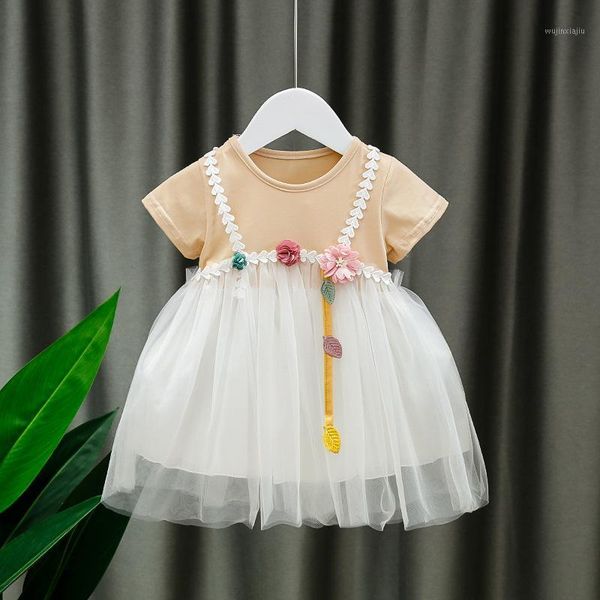 

girl's dresses summer infant dress for baby girl birthday party cute flower princess born clothing toddler clothes1, Red;yellow