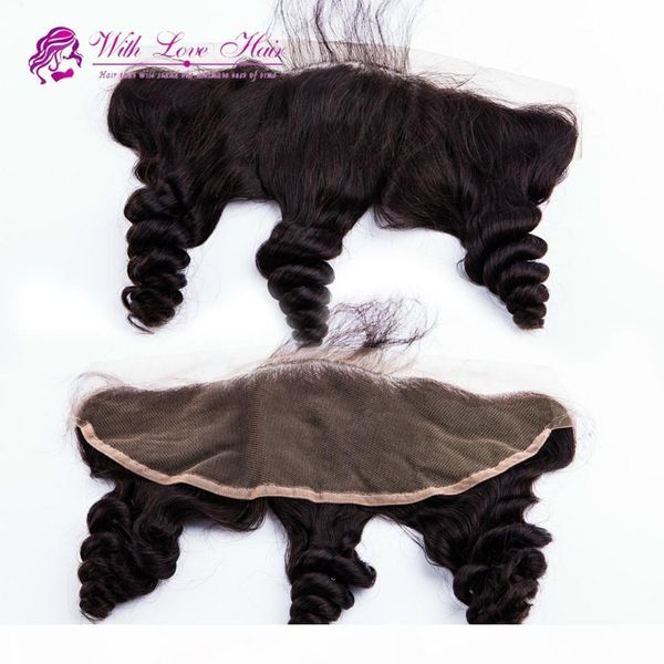 

7а бразильские свободные волны кружева лобное ухо до уха закрытие с младенцем волос человеческие волосы плетеные кружевные фронтальные, Black