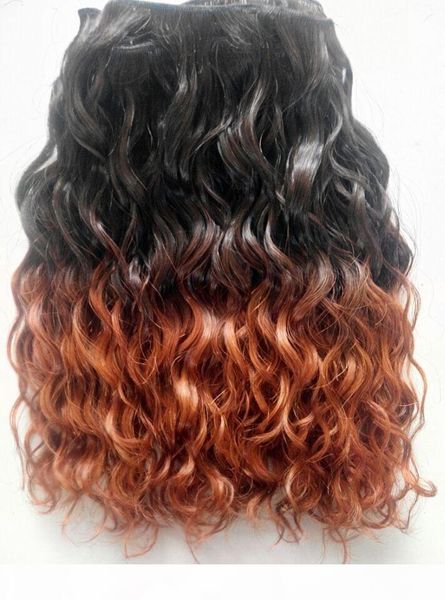 

new style brazilian remy t1b 350 hair weft ombre brown color human hair extensions 100g one bundle 3 bundles for full head, Black;brown