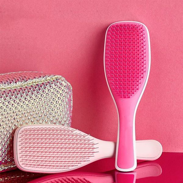 

1pc anti-static hair brush came styling shower galvanize unwrap massage combs for salon styling women's hair, Silver
