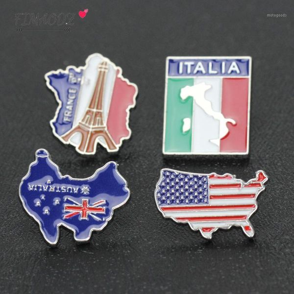 

pins, brooches fimaodz 2021 flag map italia australia american france national flags creative enamel pin eiffel tower travel badge1, Gray