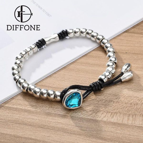 

noter 2020 new arrival weave rope bracelet women men crystal braclet adjustable braided string braslet 6mm beads jewelry1, Golden;silver