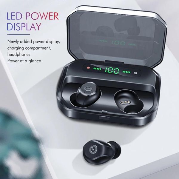 

new p10 3500mah wireless bluetooth 5.0 earphone noise canceling wireless gaming headset led display earbuds pk s11 tws