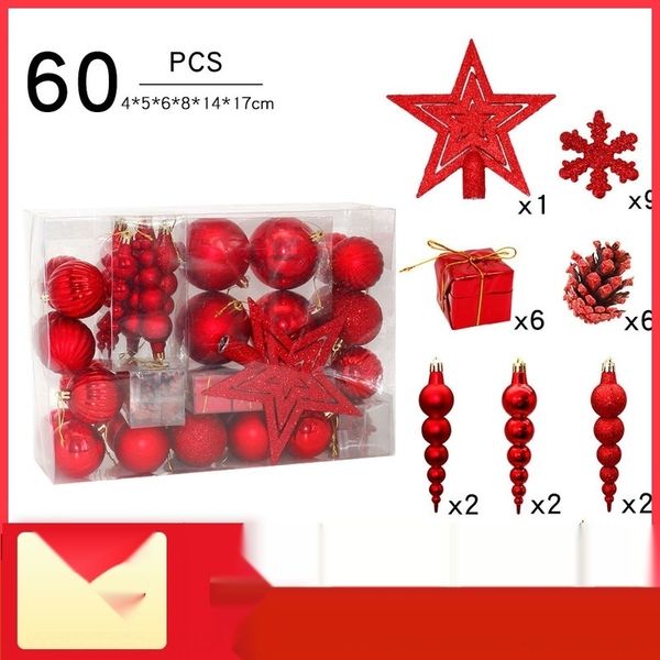 

ehapt новой подвеска ballchristmas мяч мяч гальванических фрукты снежинка матовой сосна пластики 60pcs елка кулон реквизит j63o8
