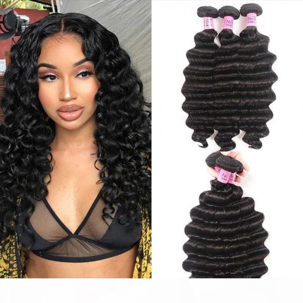 

tkwig hair icenu series loose deep wave human hair 3 bundles, Black;brown