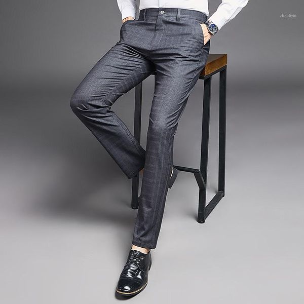 

mens classic plaid dress suit casual summer thin loose straight black plaid trousers men's business suits formal office work1, White;black