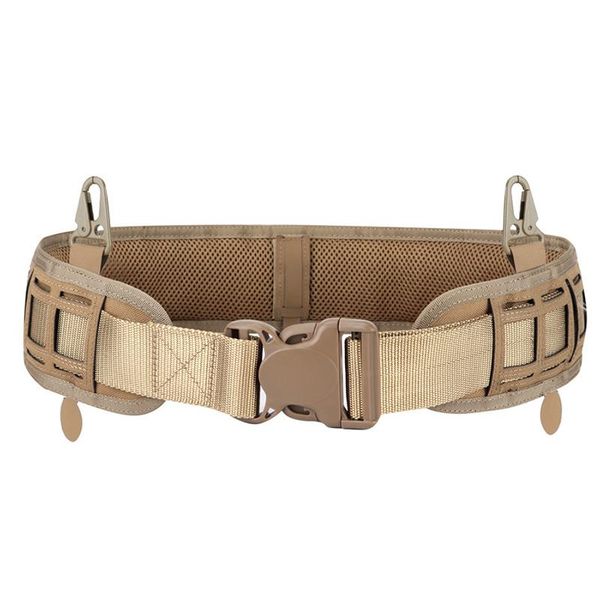 

waist support tactical belt 1000d nylon convenient combat adjustable training soft padded waistband, Black;gray