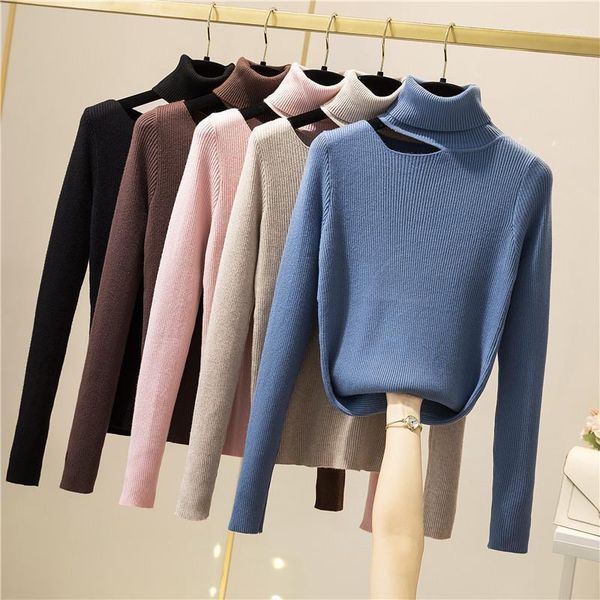 

ladies set finger turtleneck strapless sweater long sleeve slim harajuku pullover bottoming sweater clothing spring autumn women1, White;black